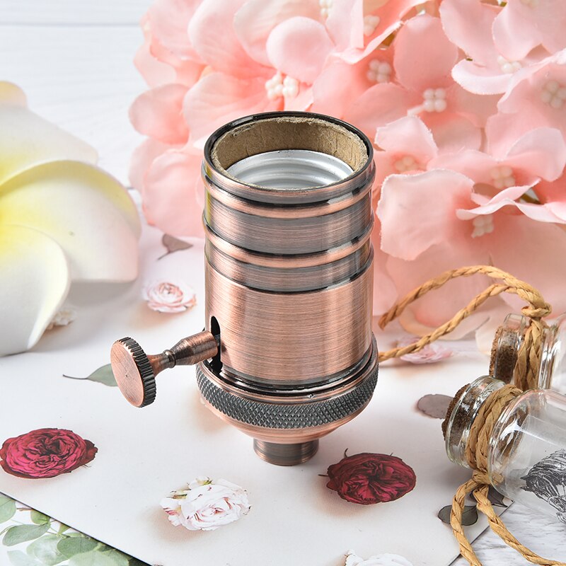 Industrielle retro anheng beslag glans lampeholdere armatur vintage lampe sokkel  e27 skrue pære base aluminium lampeholder: E