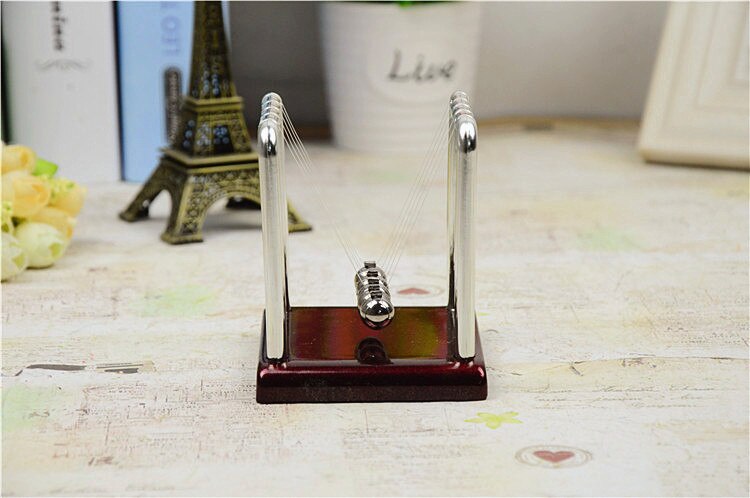 Medium Size Newton's Smart Cradle Balance Steel Ball , Physics Science Pendulum Ball , Desk Toy