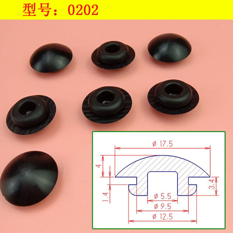 Silicone rubber hole plugs hole dust cap tapones goma gumowa wtyczka Silicone shock pad 9.5mm
