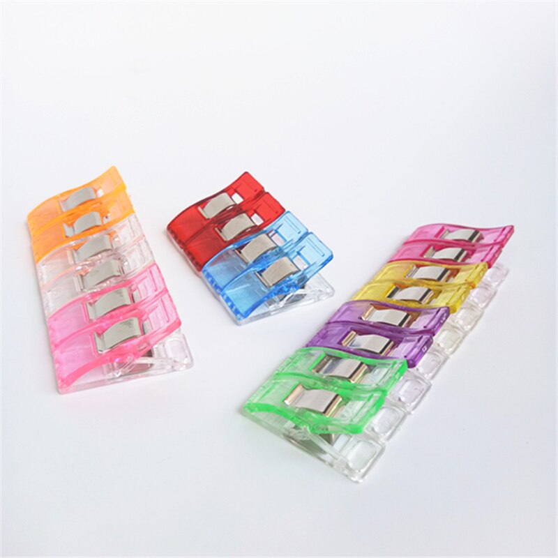 20 st/pack färgglada plastklämmor klämmor syklämmor klämmor hållare tyg tyg lapptäcke sömnad quiltklämmor 27 x 10 x 15mm