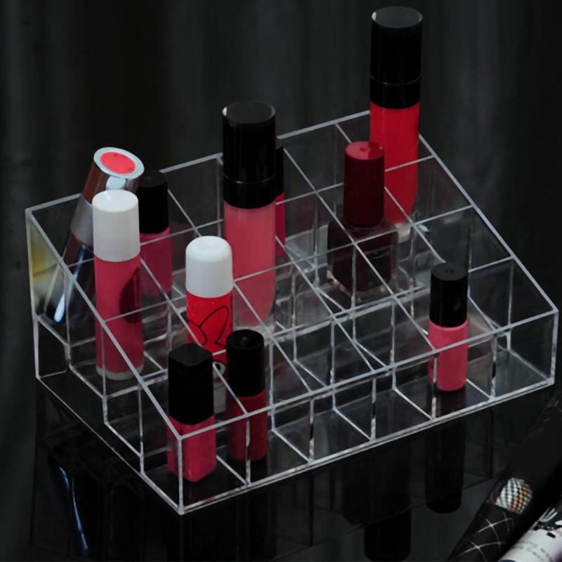 Helder acryl 24 cosmetische organizer make-up case houder display standaard opslag