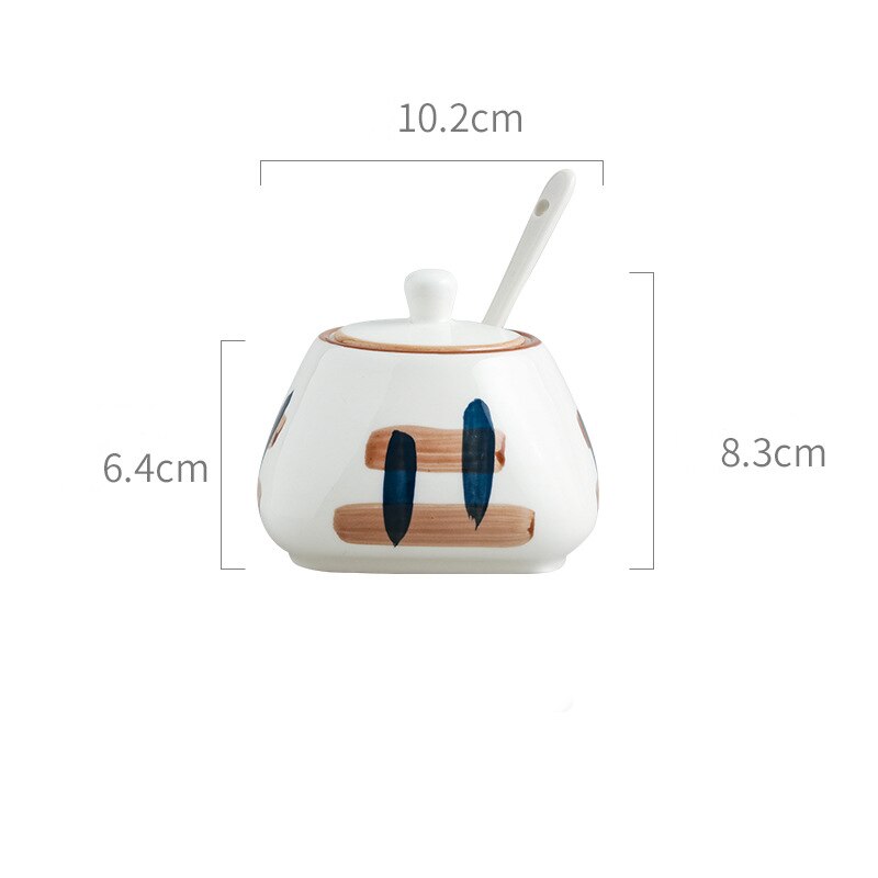 Japanese Style salt and pepper shakers Ceramic salt container Kitchen condiment bottle Spice Jar seasoning jar storage: H05