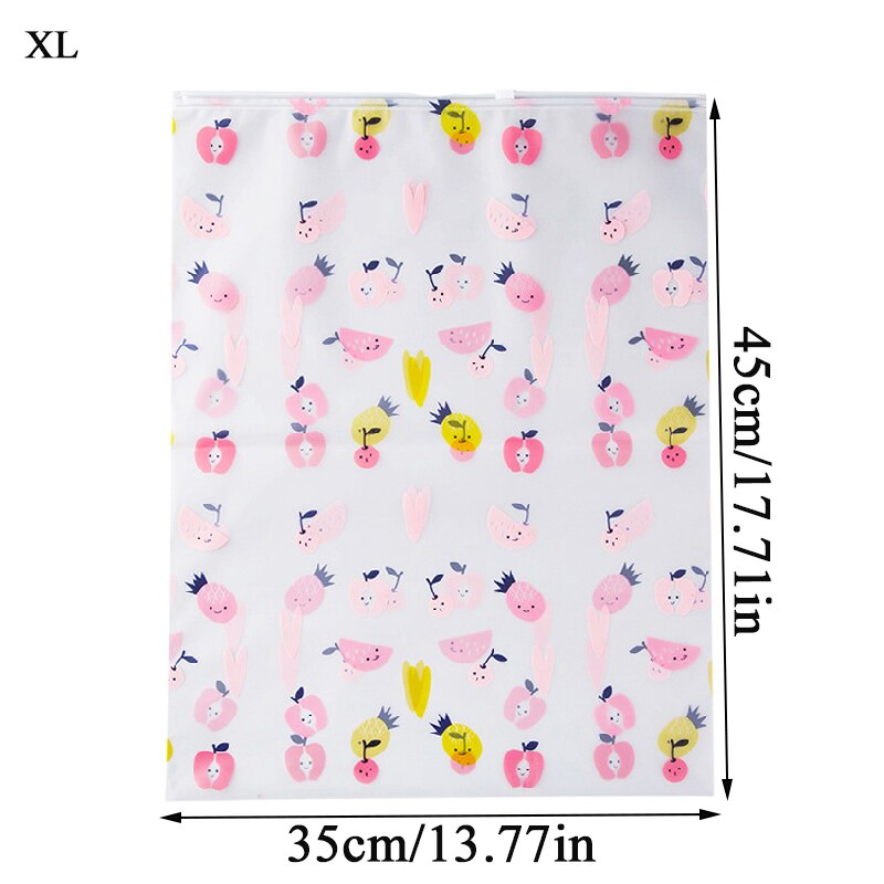 Pochette transparente avec impression de motifs de fruits, organisateur de toilette, sac de rangement à fermeture éclair, outils de Collection ménagers mignons à la: XL