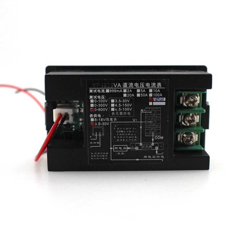 DC 0-600 V/1000A Ampere meter led panel digitale Voltmeter Ampèremeter voeding DC 3.5-30 V