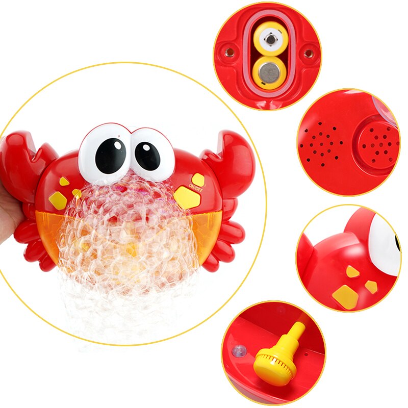 Bath toy bubble machine crab music frog bath soap automatic bubble machine plastic duck waterwheel bath toy children baby bath t