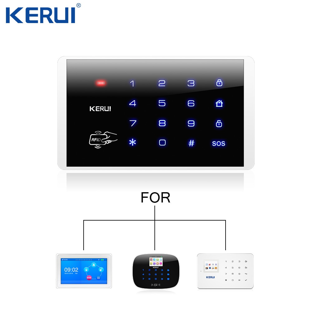 Kerui  k16 trådløst rfid touch-tastatur til wifi pstn gsm hjemmealarmsystem sikkerhedssystem 433 mhz