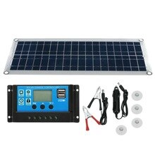 30W Dual USB Flexible Solar Panel Kit+30A Controller+Clip Outdoor Car Charger Power: Default Title