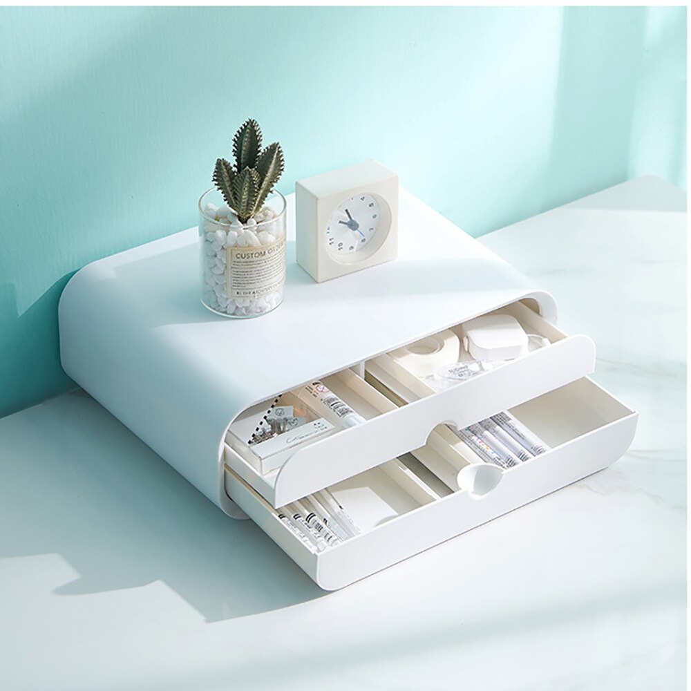 ABS Ergonomic Laptop Stand Desk Organizer Drawer Monitor Bracket Letter File Holder Home Office Accessories Table Storage Box