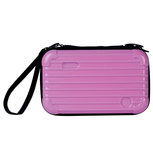 Waterproof ABS Makeup Bags Hard Portable Cosmetic Bag Women Travel Organizer Necessity Beauty Case Suitcase Make Up Bag: pink