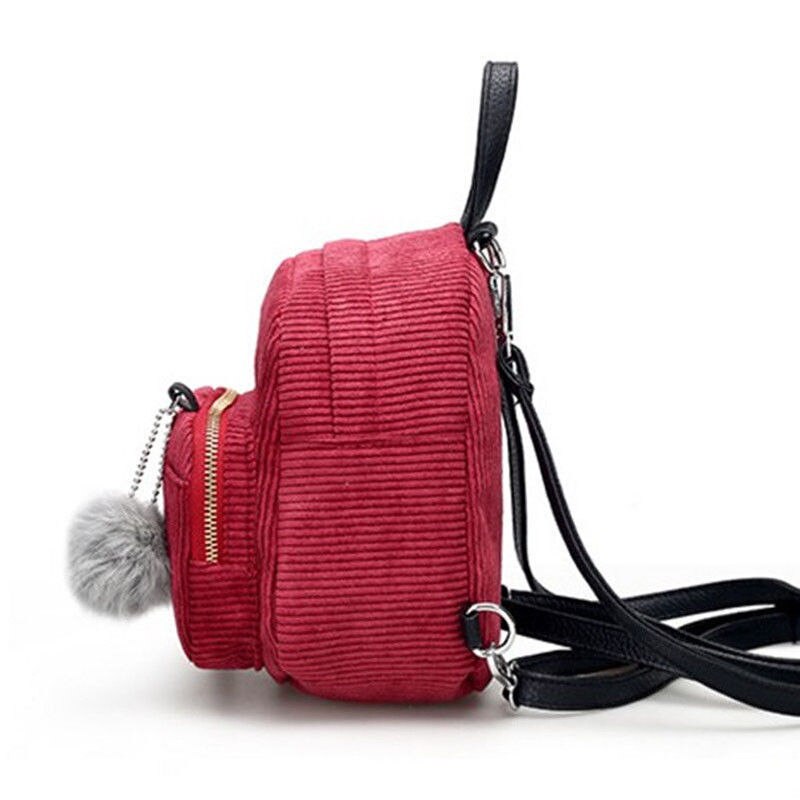 2018 nova marca feminina meninas sólido pequeno ombro mochila de viagem veludo mochila