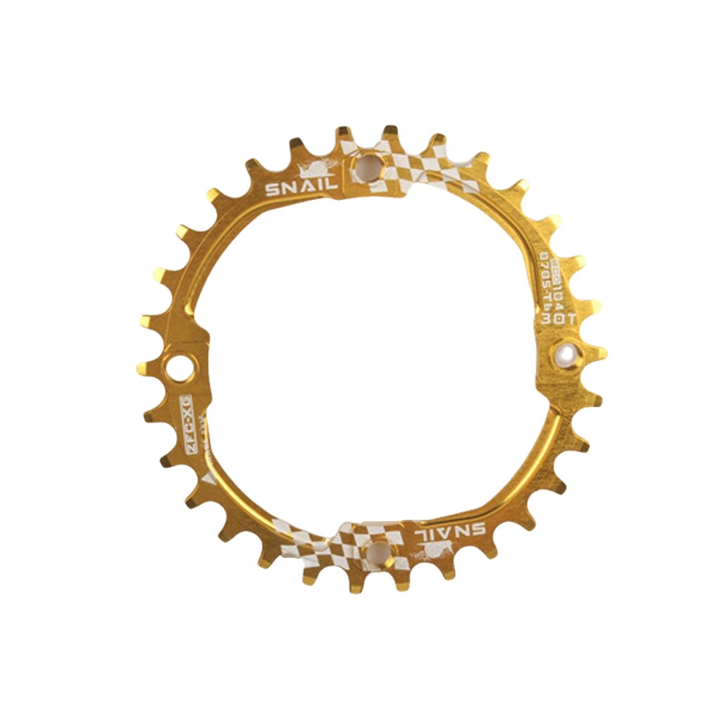 Smal bred kædehjul , 104 bcd 30t enkelt aluminiumslegering kædehjul til de fleste cykler, landevejscykler, mountainbikes, bmx, mtb: Guld
