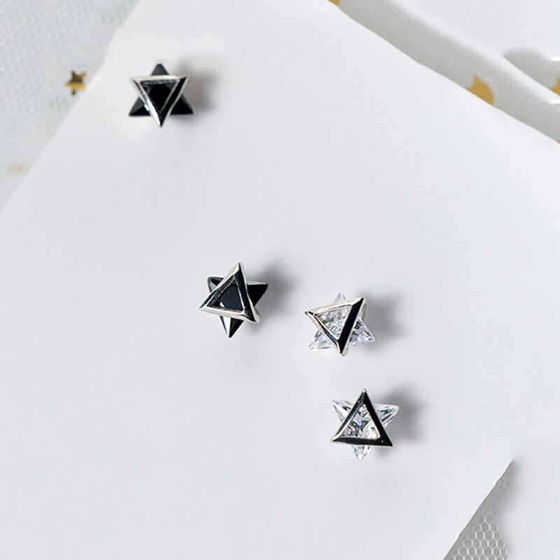 Inzatt Echt 925 Sterling Zilveren Zirkoon Snowflake Stud Oorbellen Voor Mode Vrouwen Minimalistische Fijne Sieraden Ins Accessoires