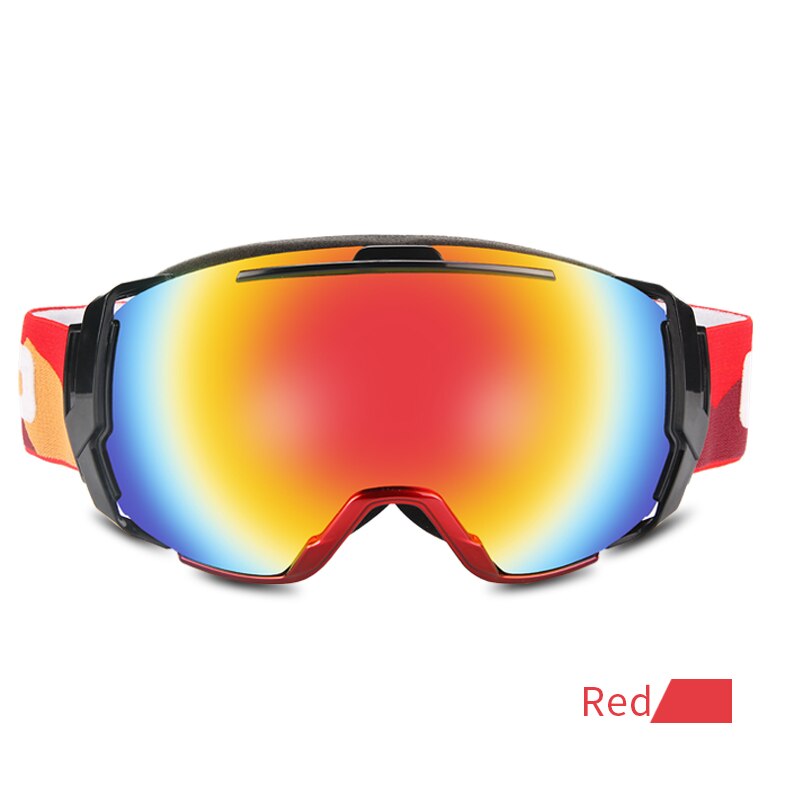 Winter Outdoor Sport Ski Helm Geïntegreerde Snowboard Helm Warm Snowboard Ski Helm Licht Veiligheid Anti-Collision Sneeuw Helm: Red Goggles