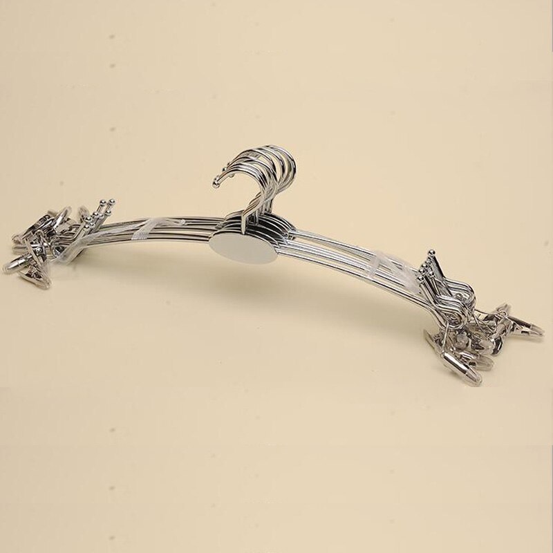 Sainwin 10 st/lot 28cm metallgalgar för klädsel byxor klämma underkläder bh galgar trosor klämmor klädhängare  (30 st burk logotyp): Silver-