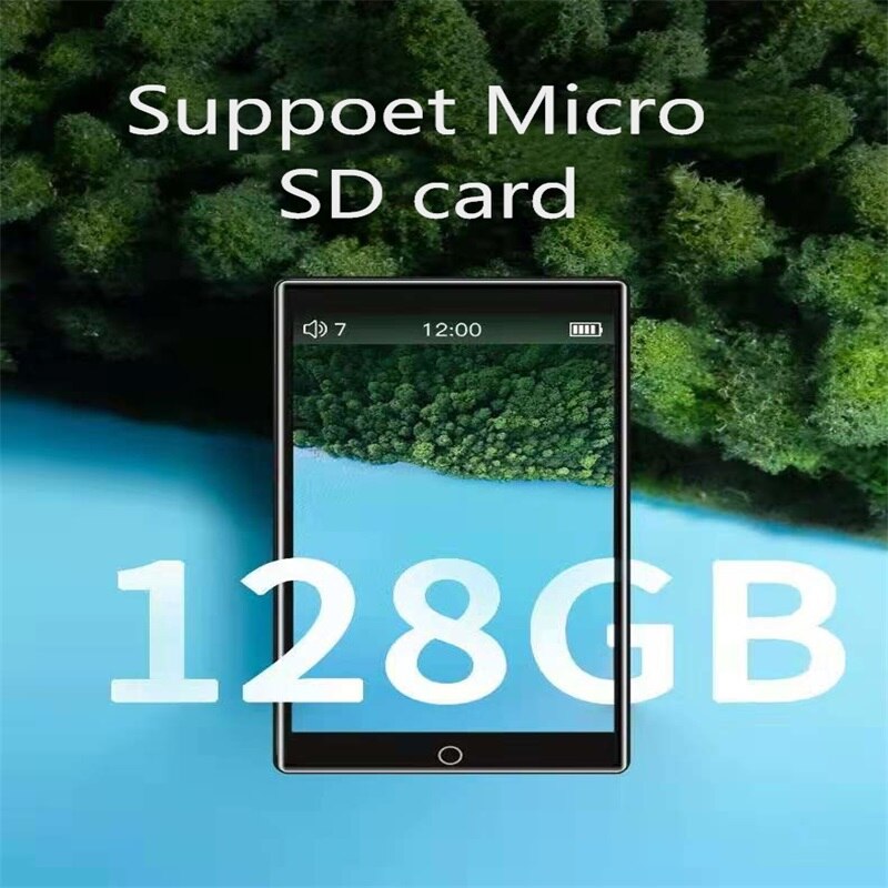 MP4 Player Bluetooth5.0 Built-in Speaker with 4.0 inch Large HD Full Touch Screen Lossless HIFI Music Player Supports FM, Record