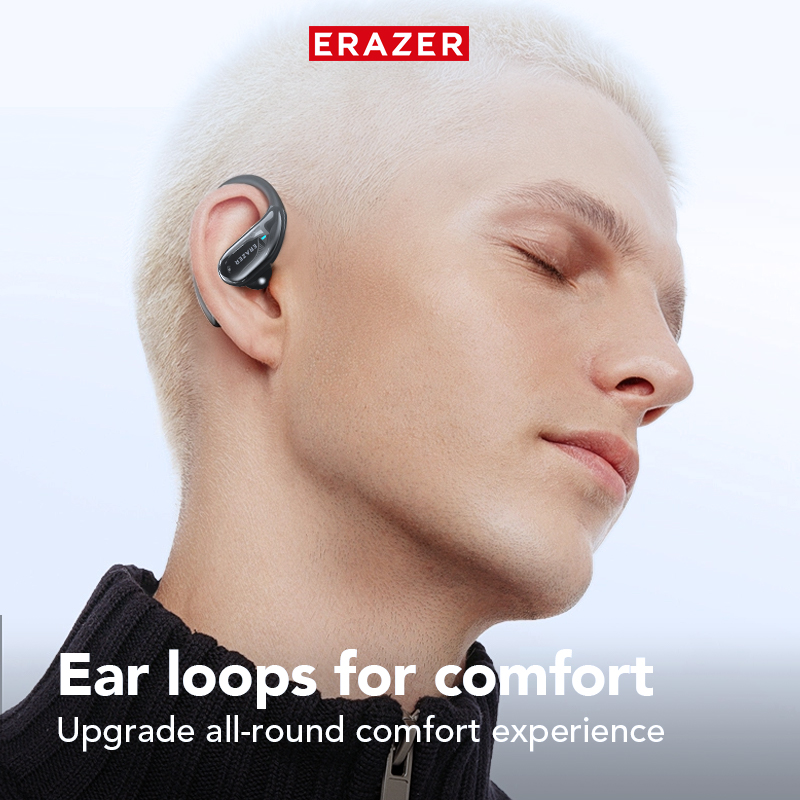 Erazer XT80 Bluetooth-Kopfhörer, kabellose Sportkopfhörer mit Mikrofonen, Tastensteuerung, LED-Leistungsanzeige, Hifi-Stereo-Klang