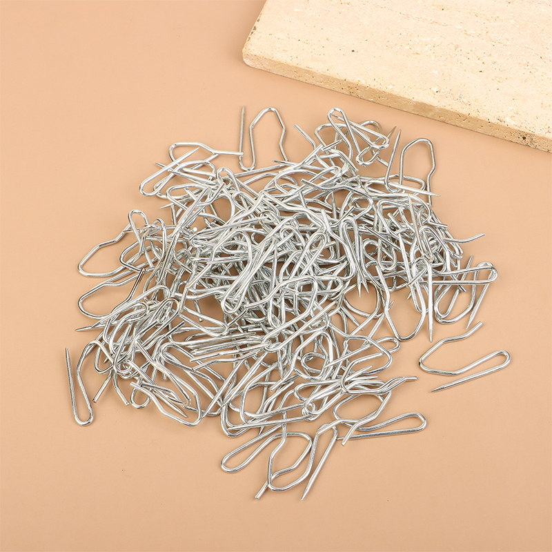 50/100 szt. Metalowe haczyki robić zasłna, szpilki robić plisowania z przezroczystym pudełkiem na zasłony okienne, zasłony drzwiowe i zasłony prysznicowe: Czerwony