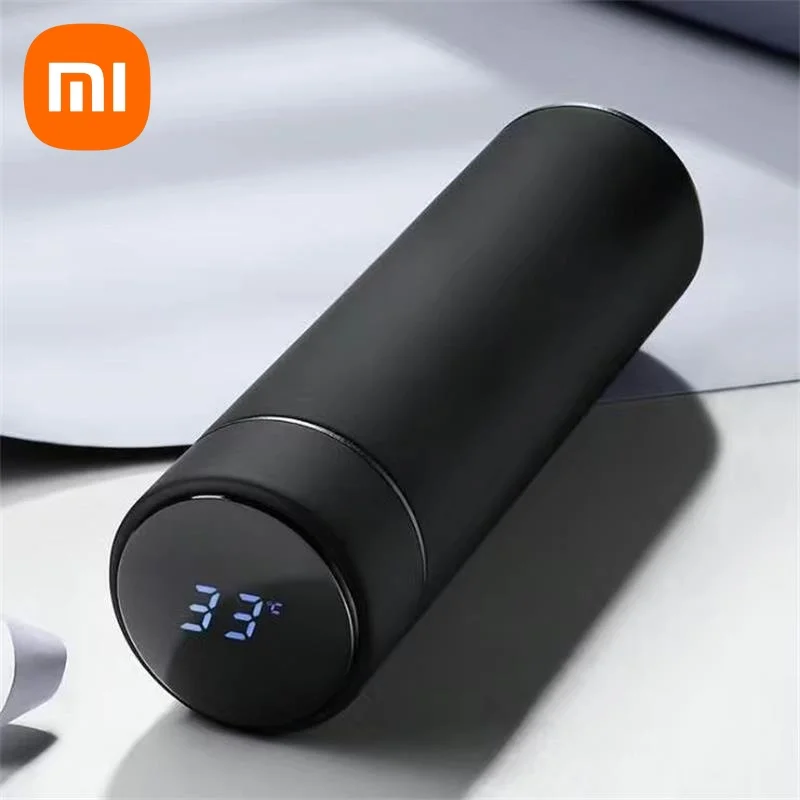 Xiaomi thermobecher mit intelligenter temperaturanzeige, 316 edelstahl-thermosflaschen, lang anhaltende wärme, ideal für büro und reisen: Schwarz