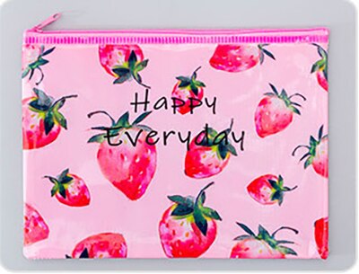 Bolsa de lápices de fruta original, estuche de malla Kawaii, archivador, estuche grande de pluma de PVC para niñas, papelería coreana, suministros escolares: Medium 8