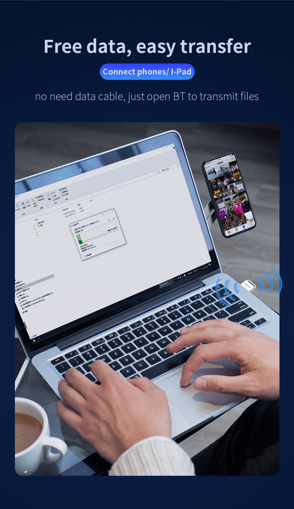 COMFAST Bluetooth 5.3 Adapter for Pc Usb WiFi Dongle Bluetooth 5.0 5.1 Receiver for Speaker Keyboard Audio Transmitter
