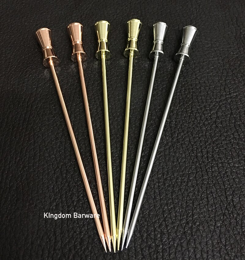 Stainless Steel Cocktail and Martini Picks - For Perfect Drink Presentation, Reusable Set of 6