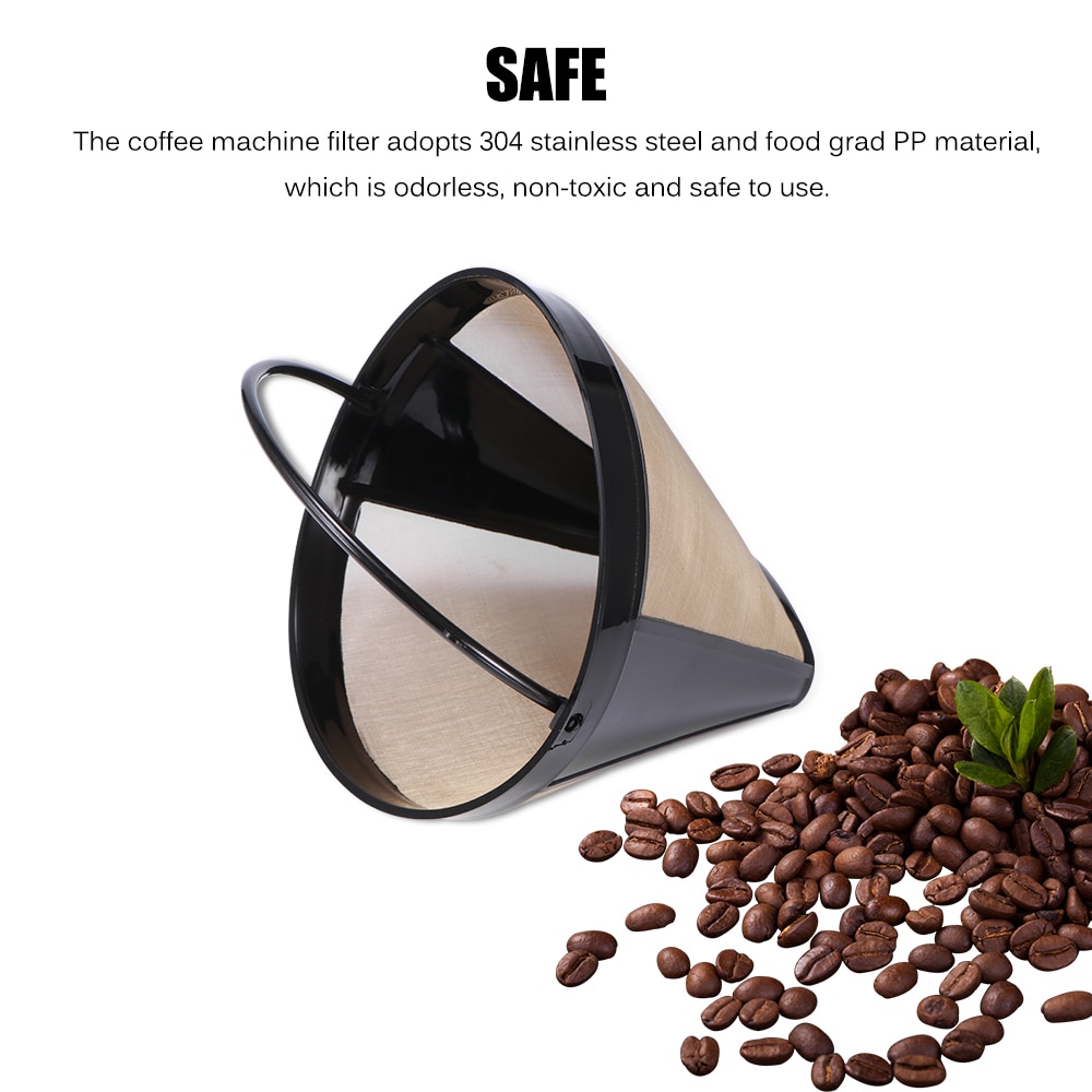 Återanvändbart kaffefilter permanent kaffebryggare filter med handtag café kök prylar kaffemaskin filter kaffe verktyg