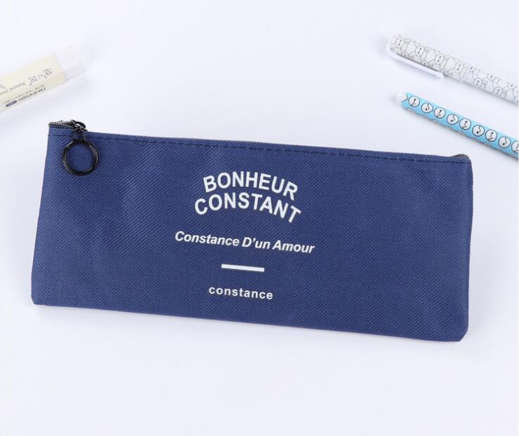 Student Stationery Canvas Pencil Bag Retro School Pencil Bag Office School Supplies Bag Handle Pencil Writing Tool: D