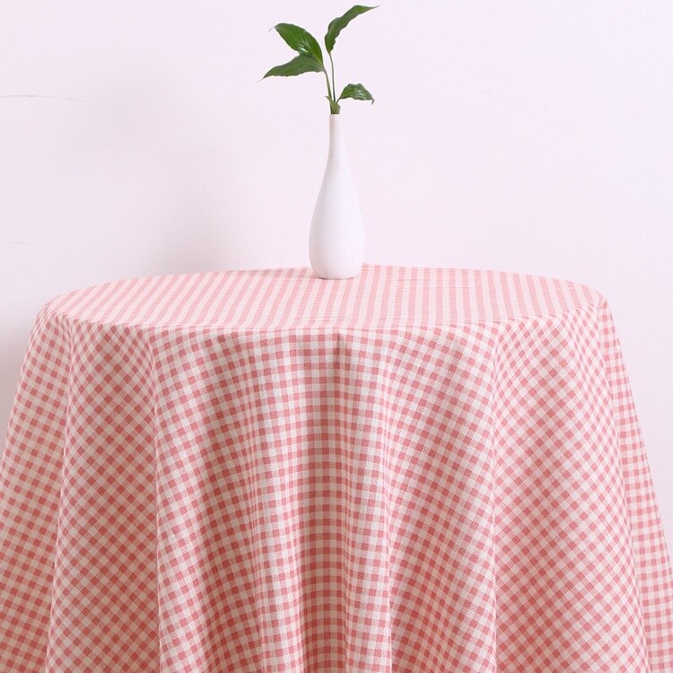 150 cmx 100cm bomull og lin stoff duk gardin stoff rutete sofahandmadefabric diy klær sy 101: Rosa lite rutenett