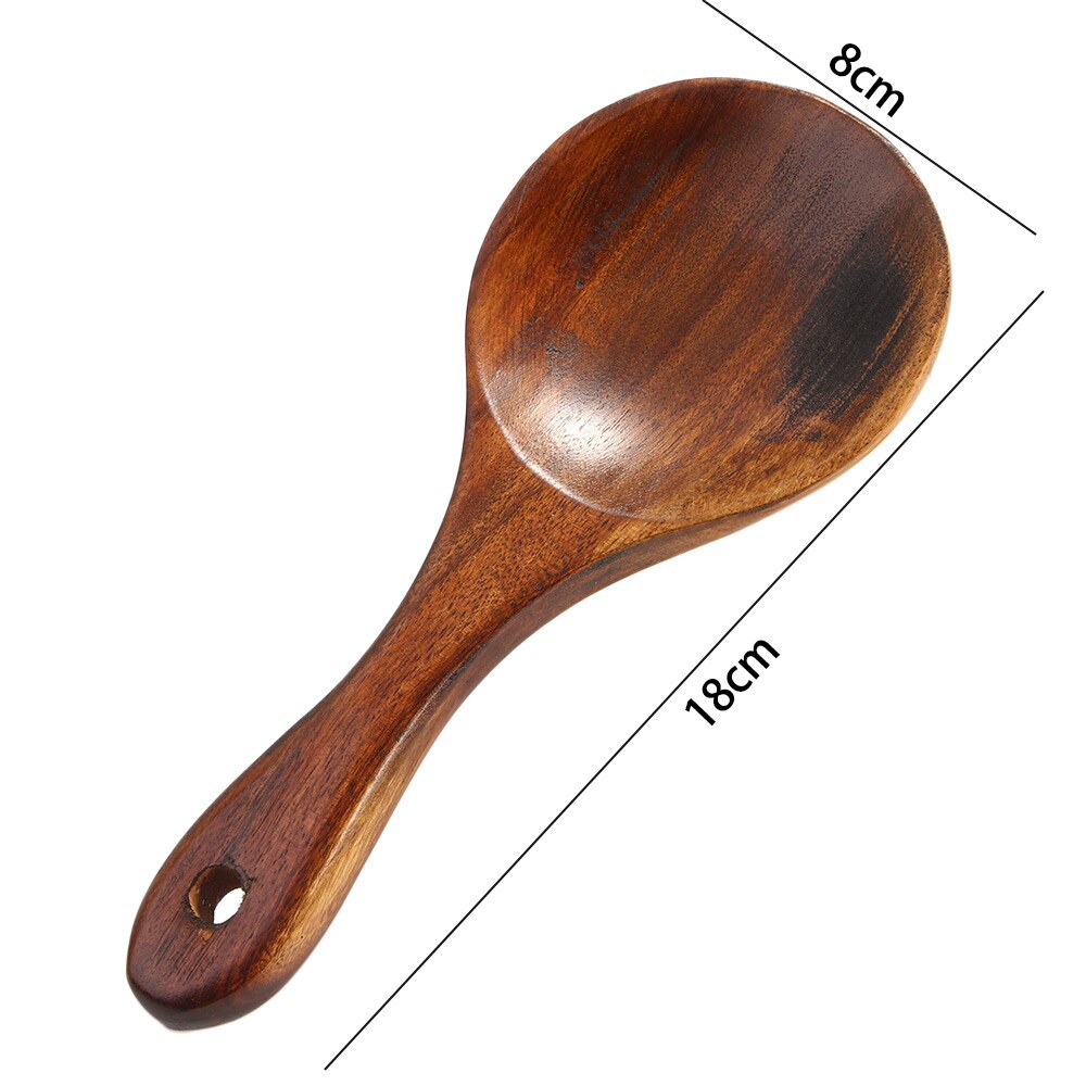Cucharas de madera de mango largo para cocina cucharón, paleta de arroz, colador de mango largo grande de madera, cuchara espumadera, utensilios de cocina