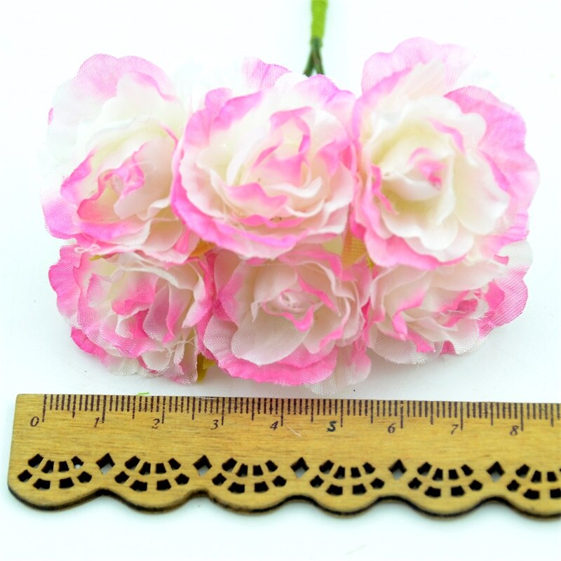 6 stuks van zijde handgemaakte kunstmatige boeket bruiloft decoratie familie tuin thee tafel vaas bloemstuk DIY walnoot decal