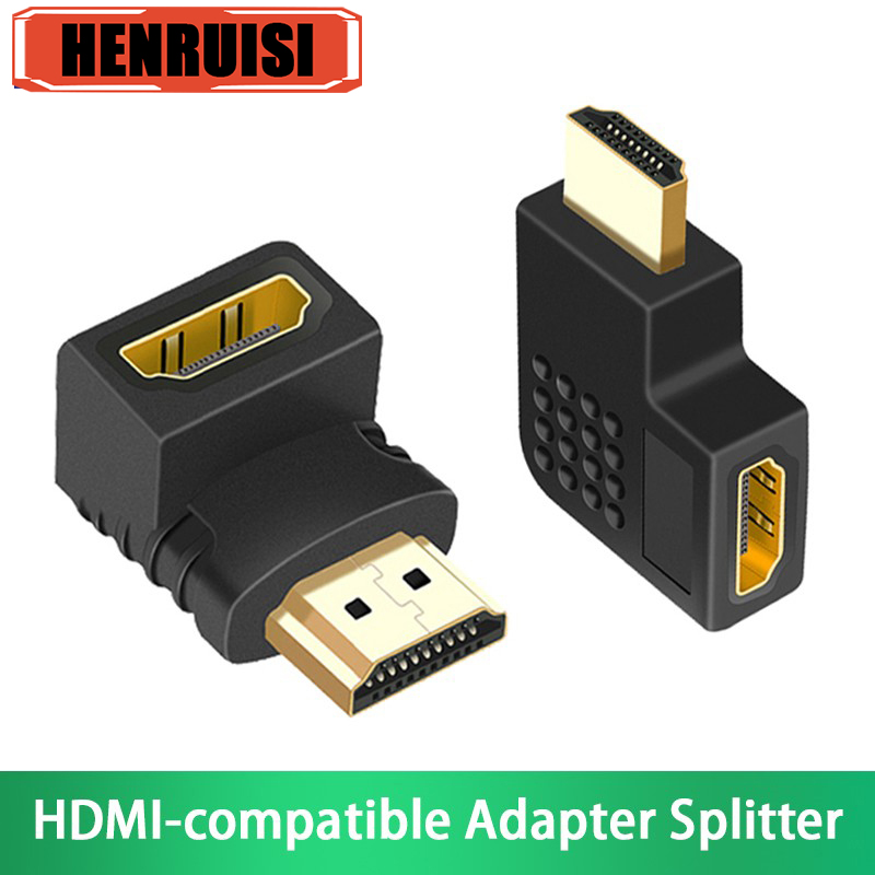 Adaptador HDMI 90 270 grados ángulo recto 4K extensor HDMI convertidor macho a hembra conector de Cable compatible con HDMI para TV portátil