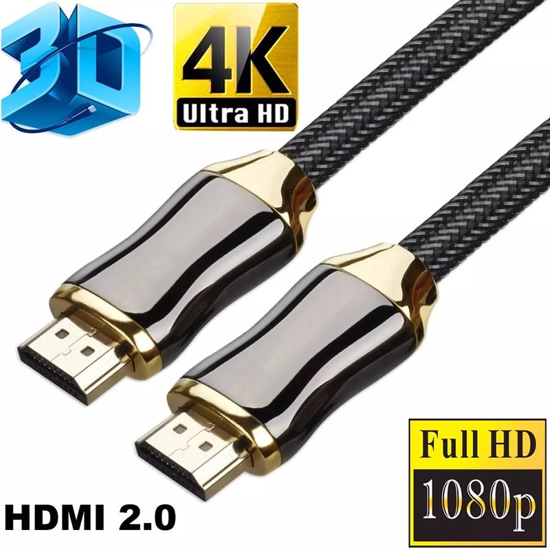 Cable HDMI a HDMI de 4K 60Hz, 1m, 2M, 3M, 5M, 10M, 15M, Cable de conexión chapado en oro 2,0 de alta velocidad para UHD, FHD, 3D, Xbox, PS3, PS4 y TV