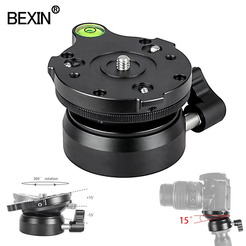 Bexin Panning Leveling Base Statiefkop Camera Stand Aanpassen Hoofd Met Met Bubble Level Voor Dslr Camear Statief