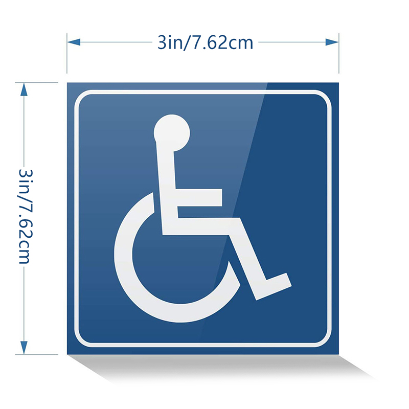 2PCS 3in Disabled Sign Disability Mobility Parking Car Sticker PVC Decal for Auto Home Hospital Public Areas equipment