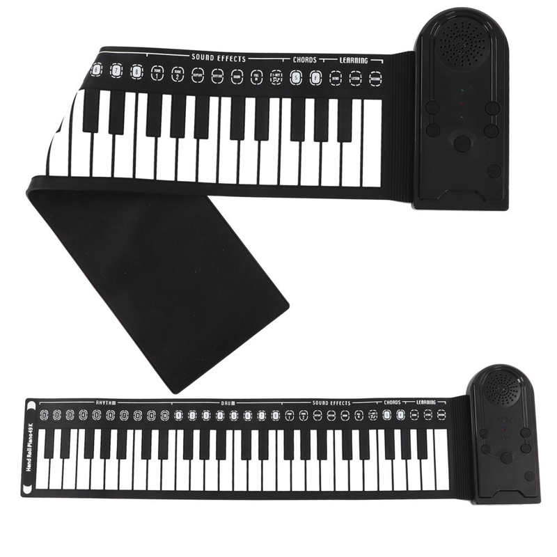 Musical Keyboard Portable Hand Roll Piano Flexible 49 Key Foldable for Beginners for Home for Travel for Children