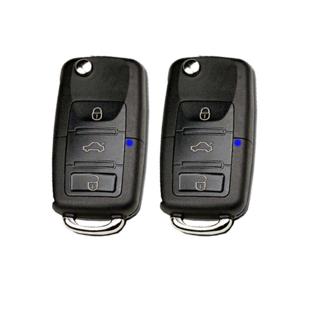 Universel bil auto nøglefri adgangssystem knap start stop led nøglering centralsæt dørlås med fjernbetjening biltilbehør: 9