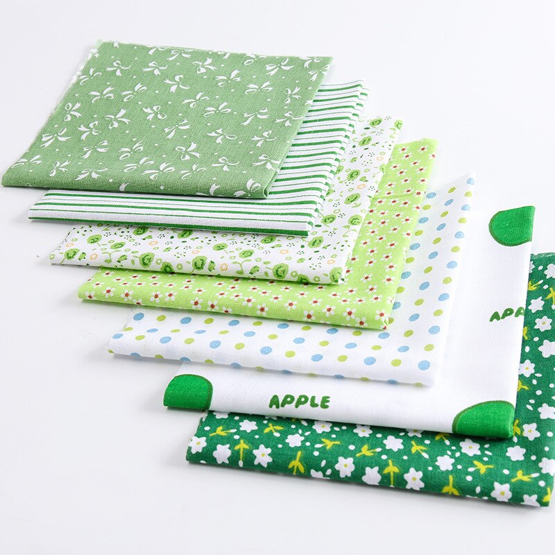7pcs/set Vintage Floral Patchwork Fabric 100% Cotton Printed Cloth DIY Handmade Accessories for Sewing Dolls Needlework Material: 06