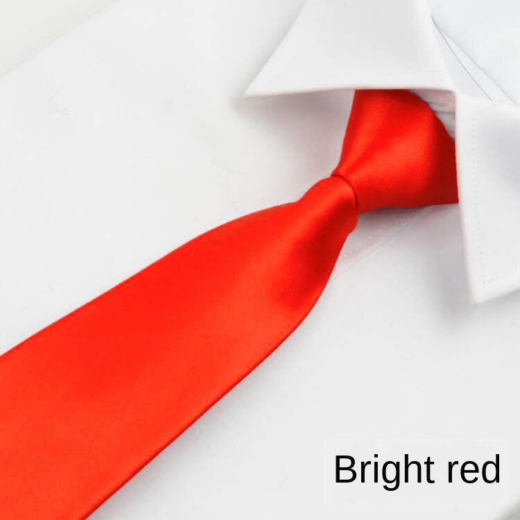 Slips mænds s 8cm lynlås slips formel forretning blank mørkeblå & rød studiekarriere bryllup let at trække: D