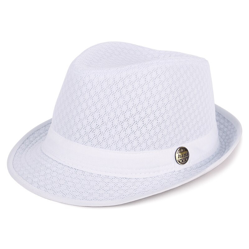 Män och kvinnor utomhus andningsbar mesh solhatt vuxen sommar plus size fedora hattar 56-58cm 58-60cm: Vit / 56-58cm