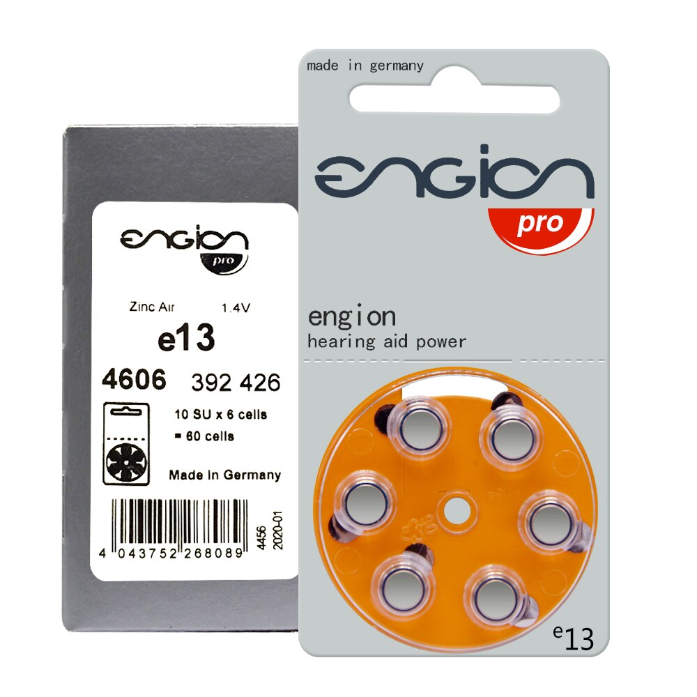 60 PCS ENGION Zinc Air Hearing Aid Batteries A312 312A ZA312 E312 S312 PR41. A10 10A E10 PR70.13A A13 13A S13 P13 PR48 Battery: 60 PCS ENGION 13