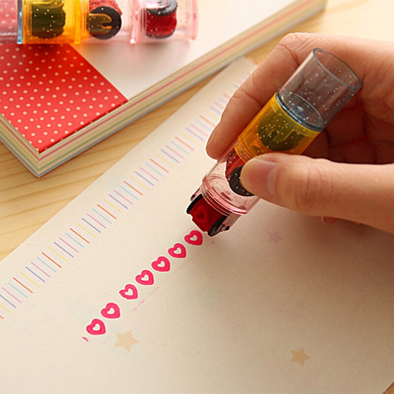3 Pcs/set Combination Pens Shape Stamps Sets DIY Stamp for Scrapbooking Kawaii Stationery Inkpad Stamp Office School Supplies: Default Title