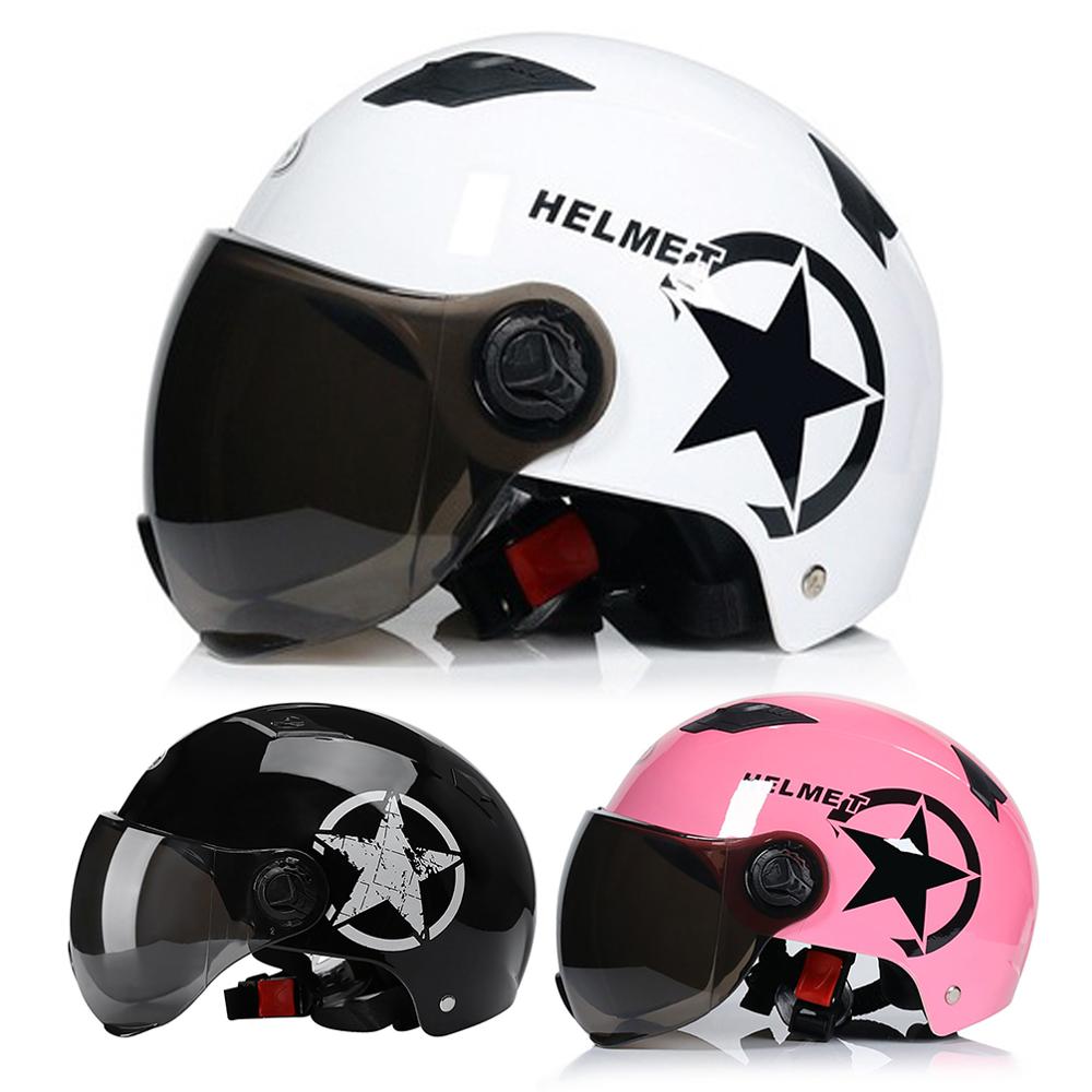 Elektrische Motorfiets Helmen Half Helm Scooter Motor Crash Helm Bye Helmen Voor Moto Bike Zonnescherm Zon Bescherming