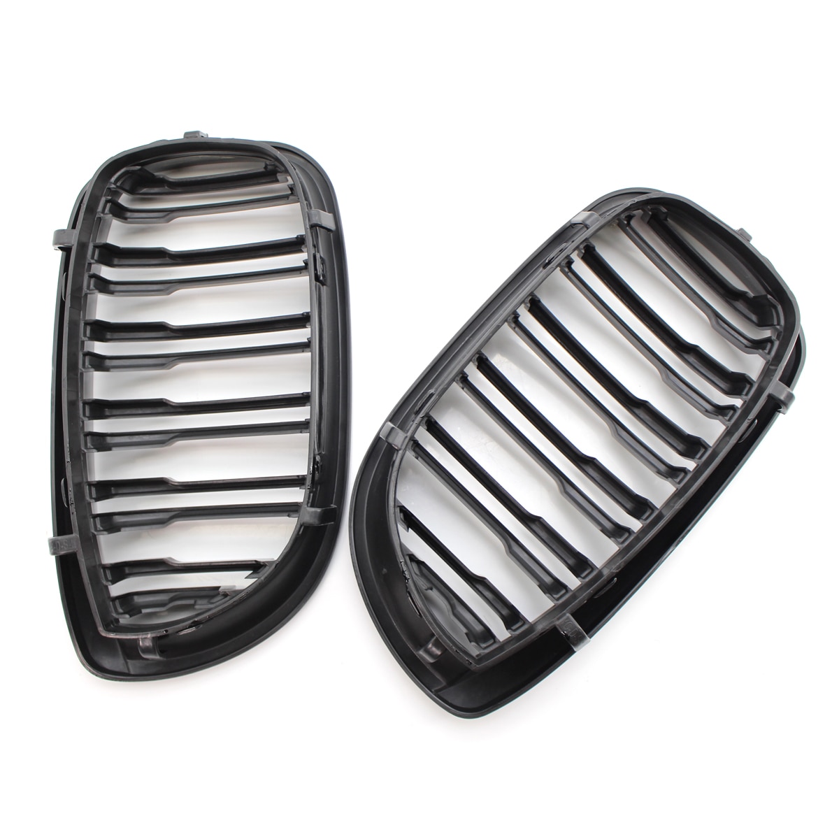 1 paar Schwarz Glänzend Doppel Lamellen Niere Grill Ersatz für BMW 3Serie E46 Coupe Cabrio 2003-2006 51137064317 51137064318