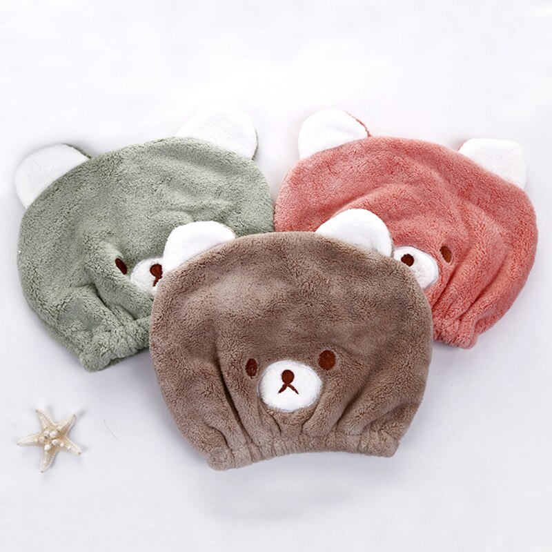 Children's dry hair cap Cute animal embroidery super absorbent dry hair cap Children's dry hair towel