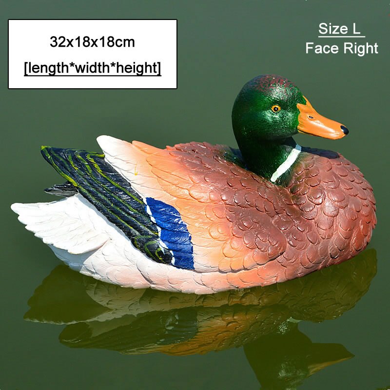 [YL] Swimming pool Floating water Yellow duck Statue Outdoor Garden Pond Decorative Resin animal Sculpture Home Decor Ornament: Size L-Right