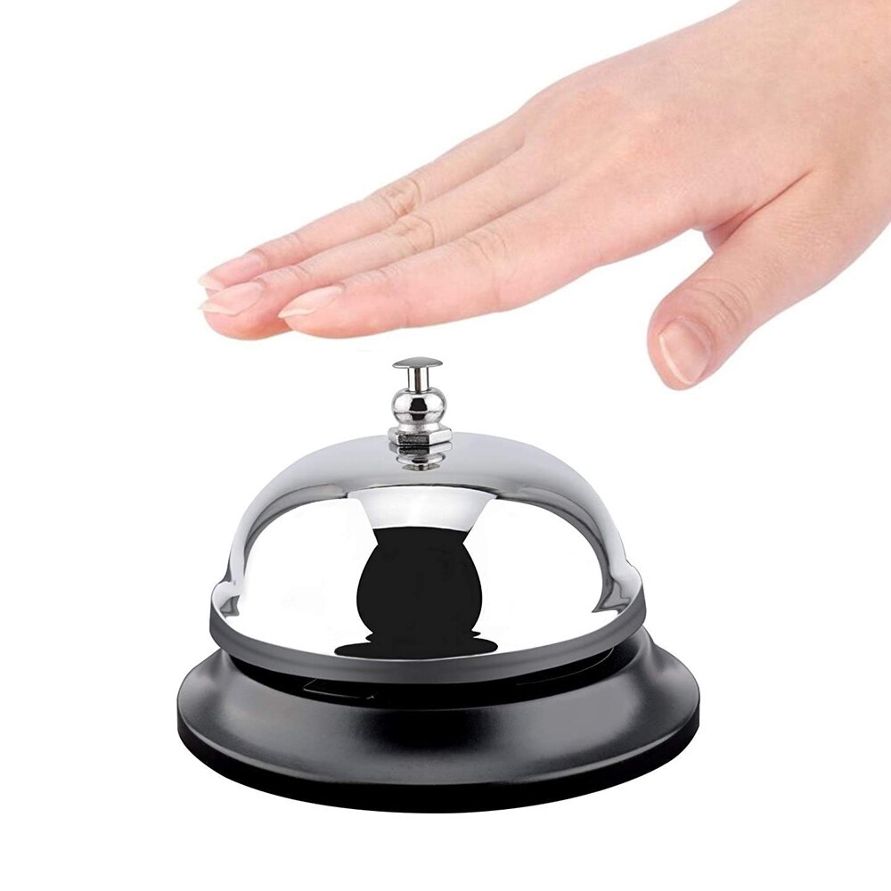 8.5*8.5*6cm Stainless Steel Bar Bell Desk Kitchen Hotel Counter Reception Restaurant Bar Ringer Call Bell Service Bar Accessorie