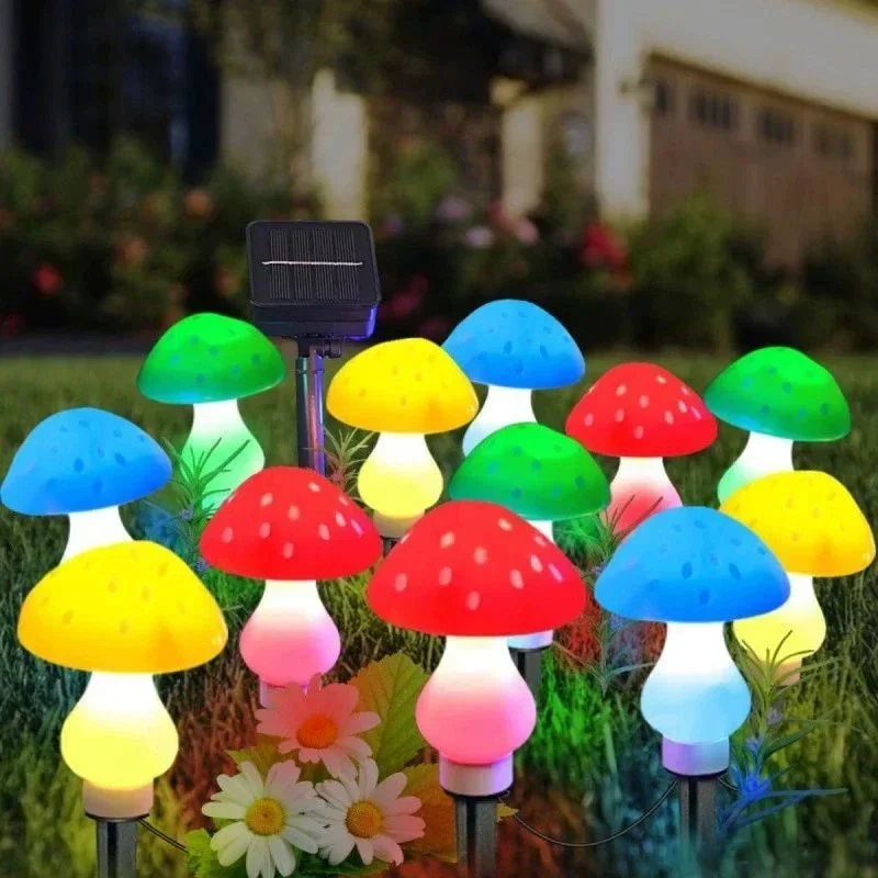 Piquets de champignons solaires lumières lampes agariques extérieures 8 Modes d'éclairage mariage cour Patio champ de neige pelouse décoration de rue
