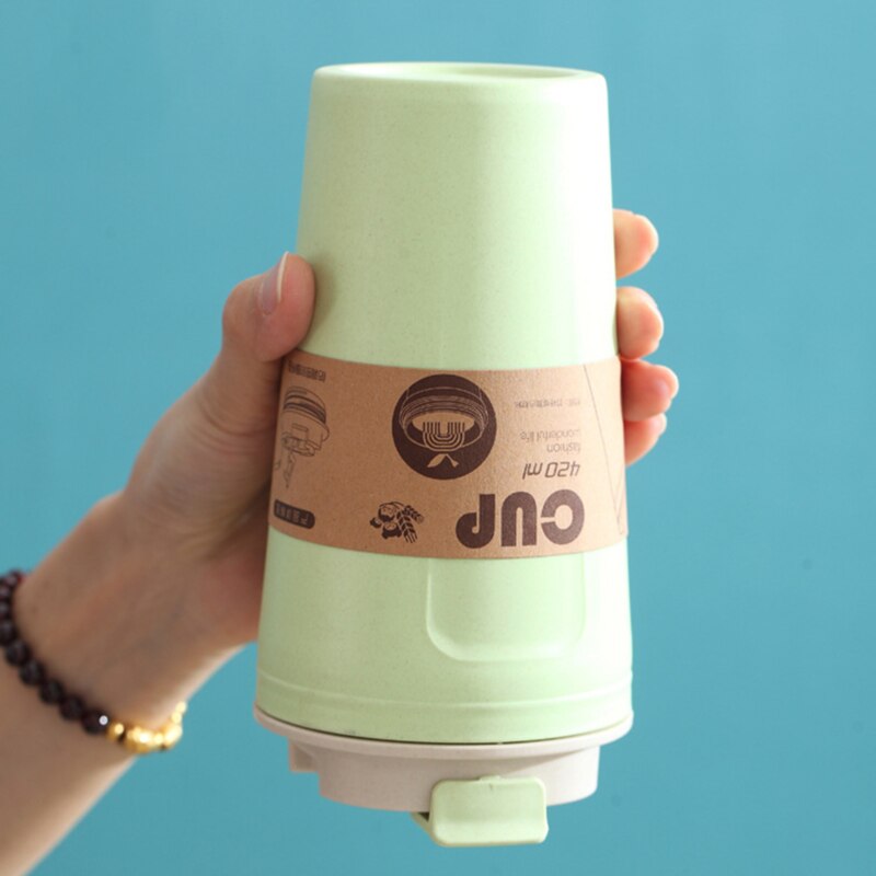 420Ml Bamboe Houtskool Fiber Milieuvriendelijke Tarwe Stro Cup Kantoor Reizen Koffie Cup Eenvoudige Grote Capaciteit Waterfles