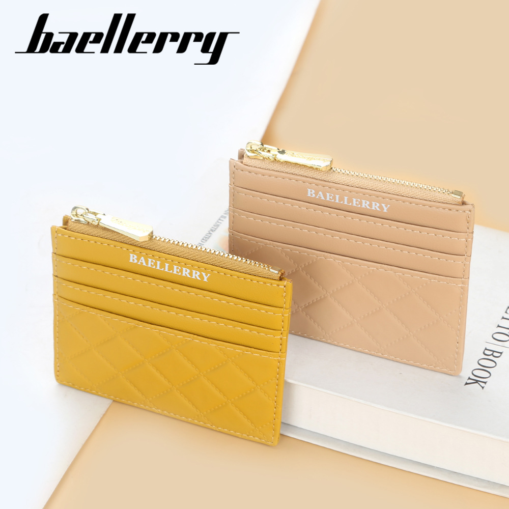 Baellerry Mini Women Wallets Card Wallets Slim Zipper PU Leather Female Purse Card Holder Wallet