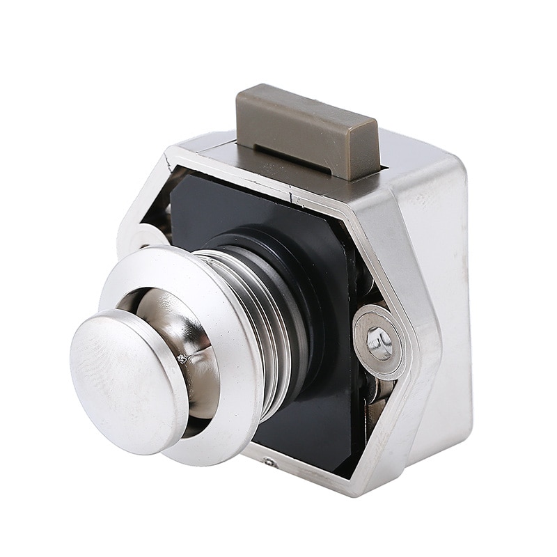 10pcs Diameter 20mm Camper Car Auto Push Lock RV Caravan Boat Drawer Latch Button Locks For Furniture Hardware Tool Accessories